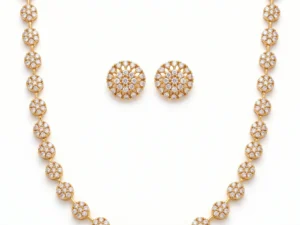 floral american diamond necklace set