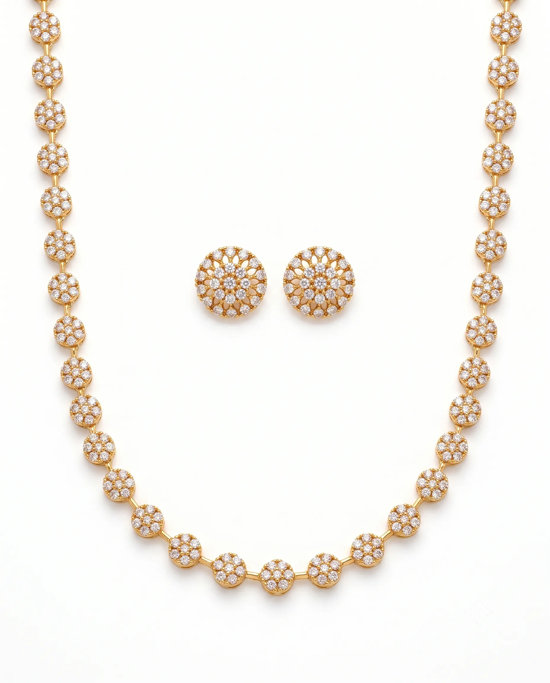 floral american diamond necklace set floral american diamond necklace set