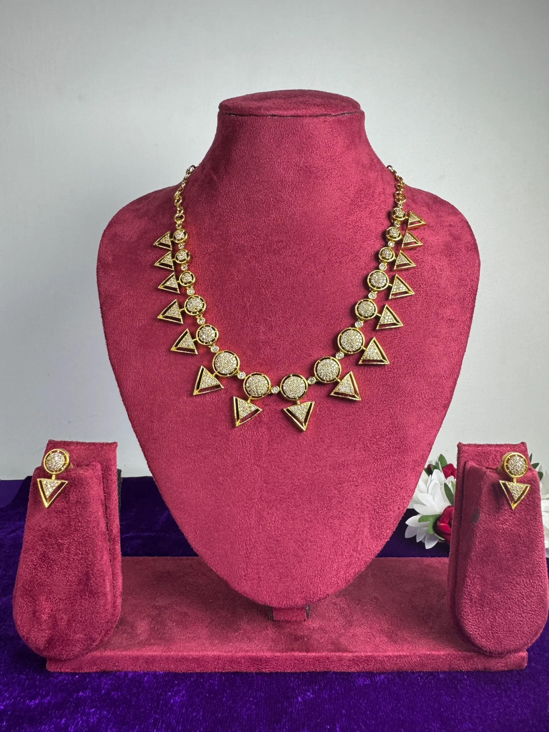 geometric statement necklace set geometric statement necklace set