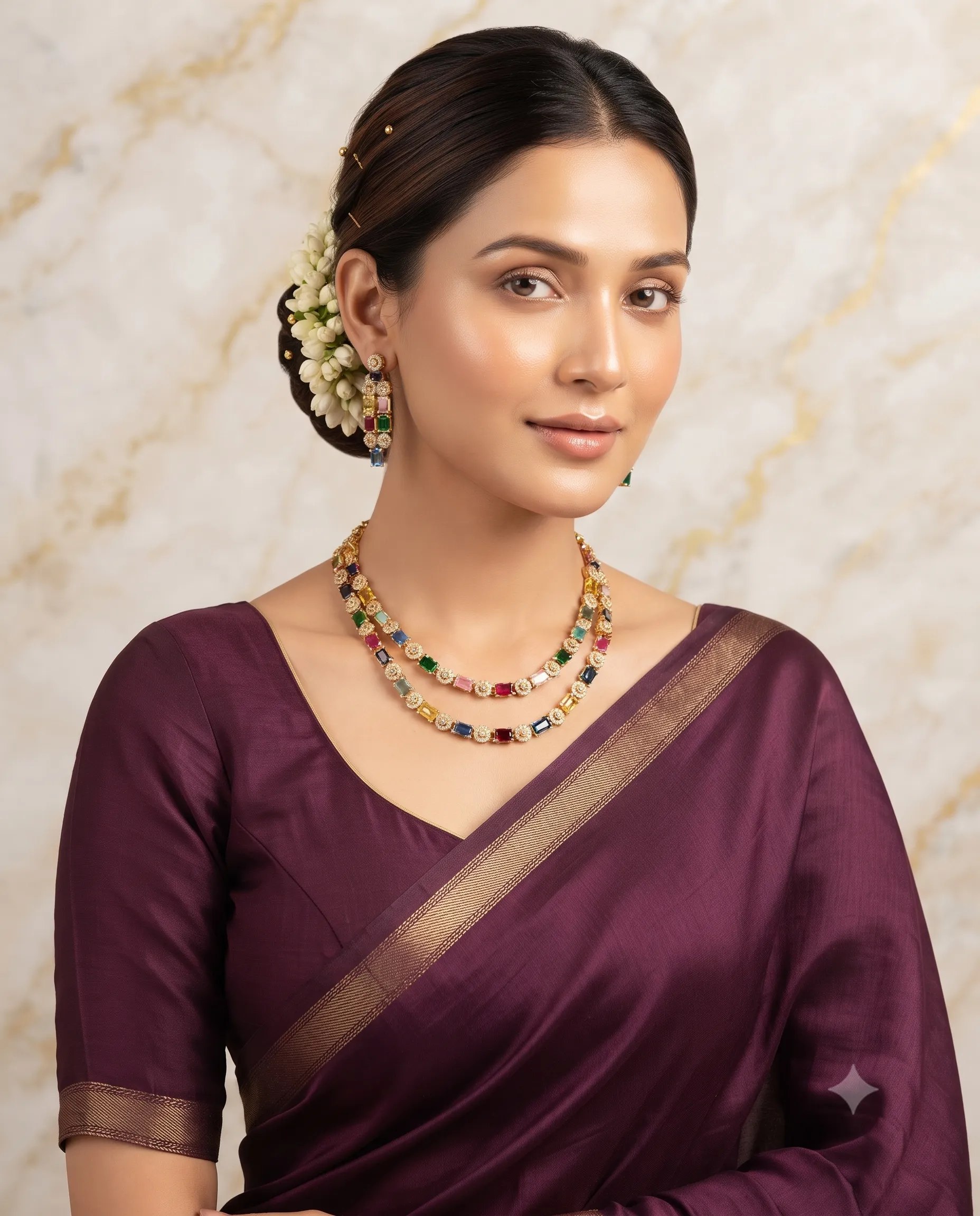 multicolor double layer ad necklace set1 multicolor double layer ad necklace set1