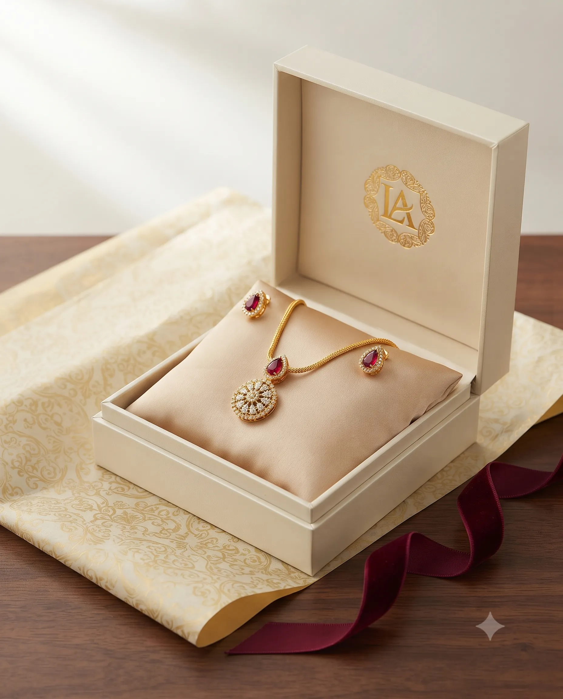 ruby ad pendant necklace set with matching earrings2 ruby ad pendant necklace set with matching earrings2