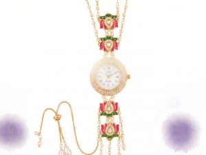 lotus kashmiri bracelet watch pearl traditional watch luxealankar.webp