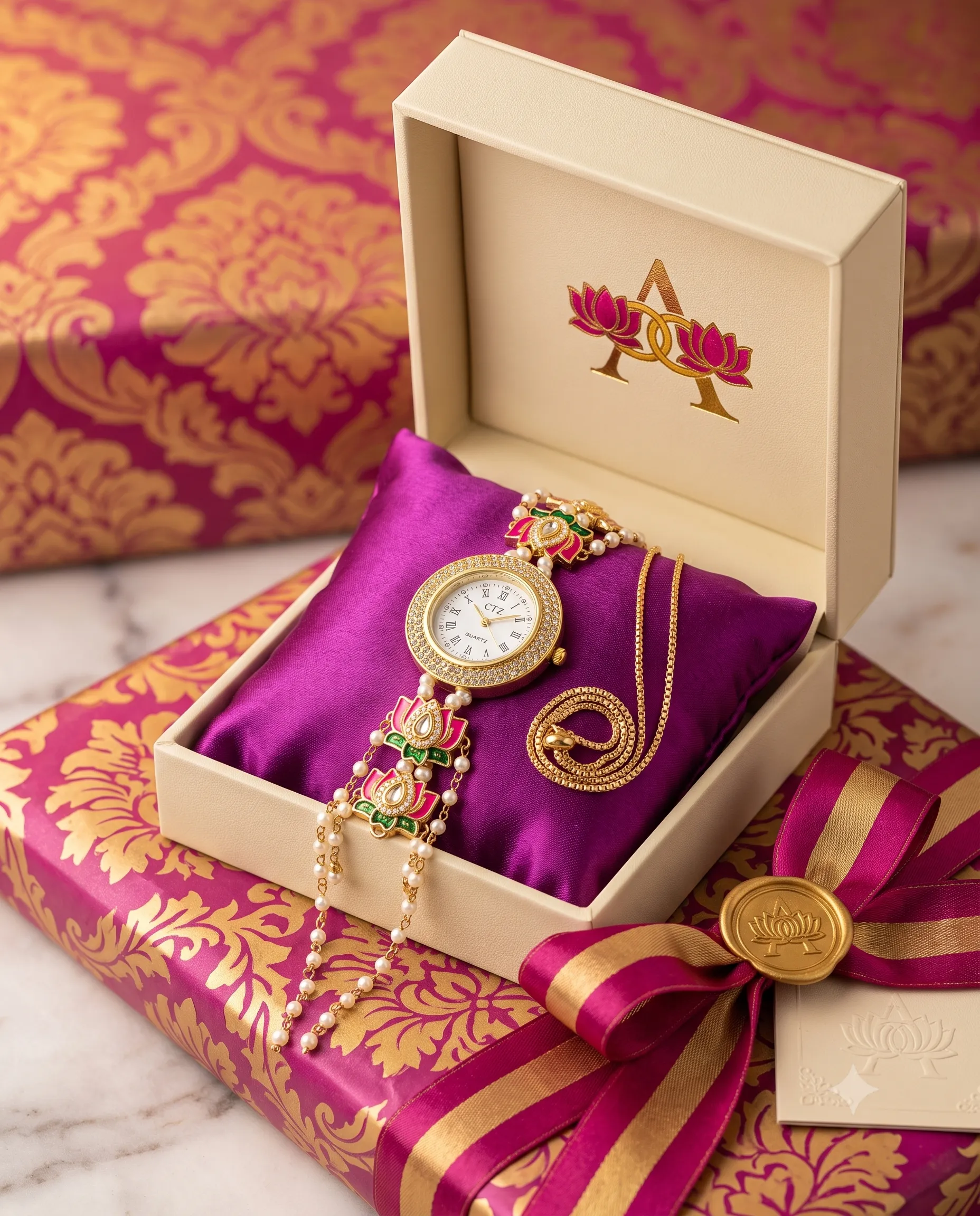 lotus kashmiri bracelet watch pearl traditional watch luxealankar1.webp lotus kashmiri bracelet watch pearl traditional watch luxealankar1.webp