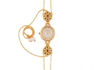 traditional green pink kundan bracelet watch luxealankar