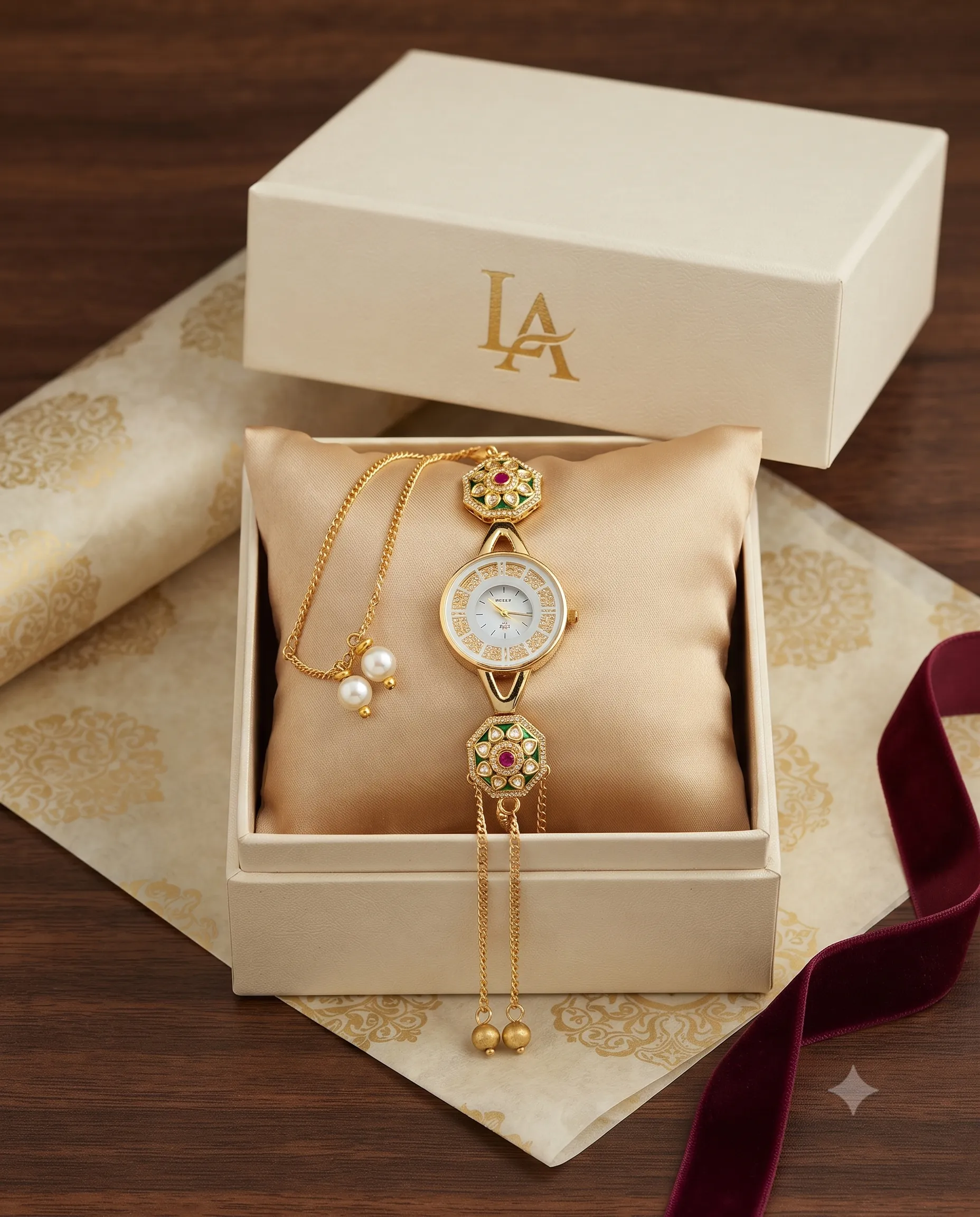 traditional green pink kundan bracelet watch luxealankar1 traditional green pink kundan bracelet watch luxealankar1