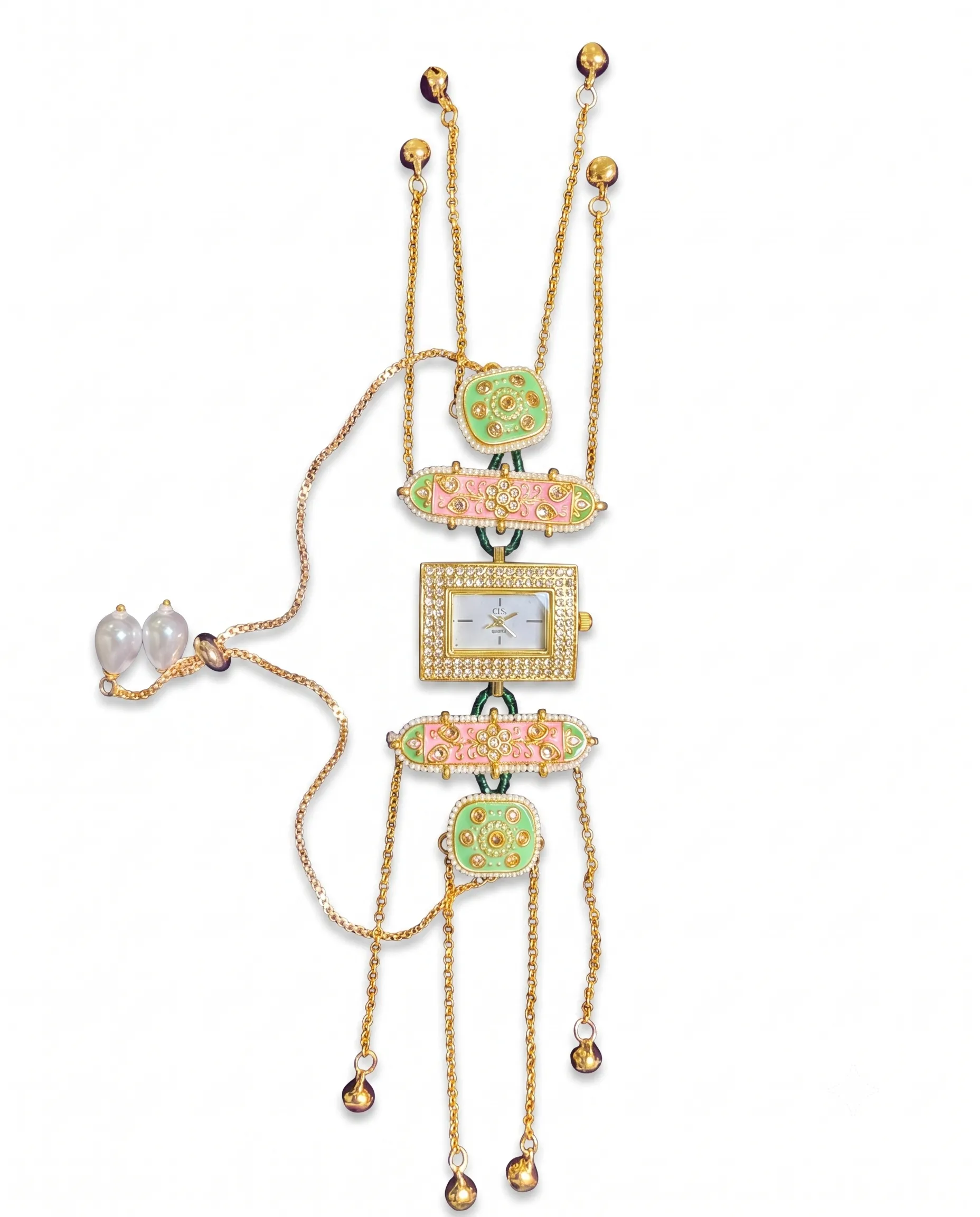 traditional kashmiri meenakari watch bracelet on model.webp traditional kashmiri meenakari watch bracelet on model.webp