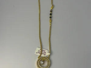 18 inch ad round pendant mangalsutra with black beads
