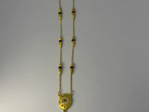 18 inch gold plated mangalsutra black beads luxealankar