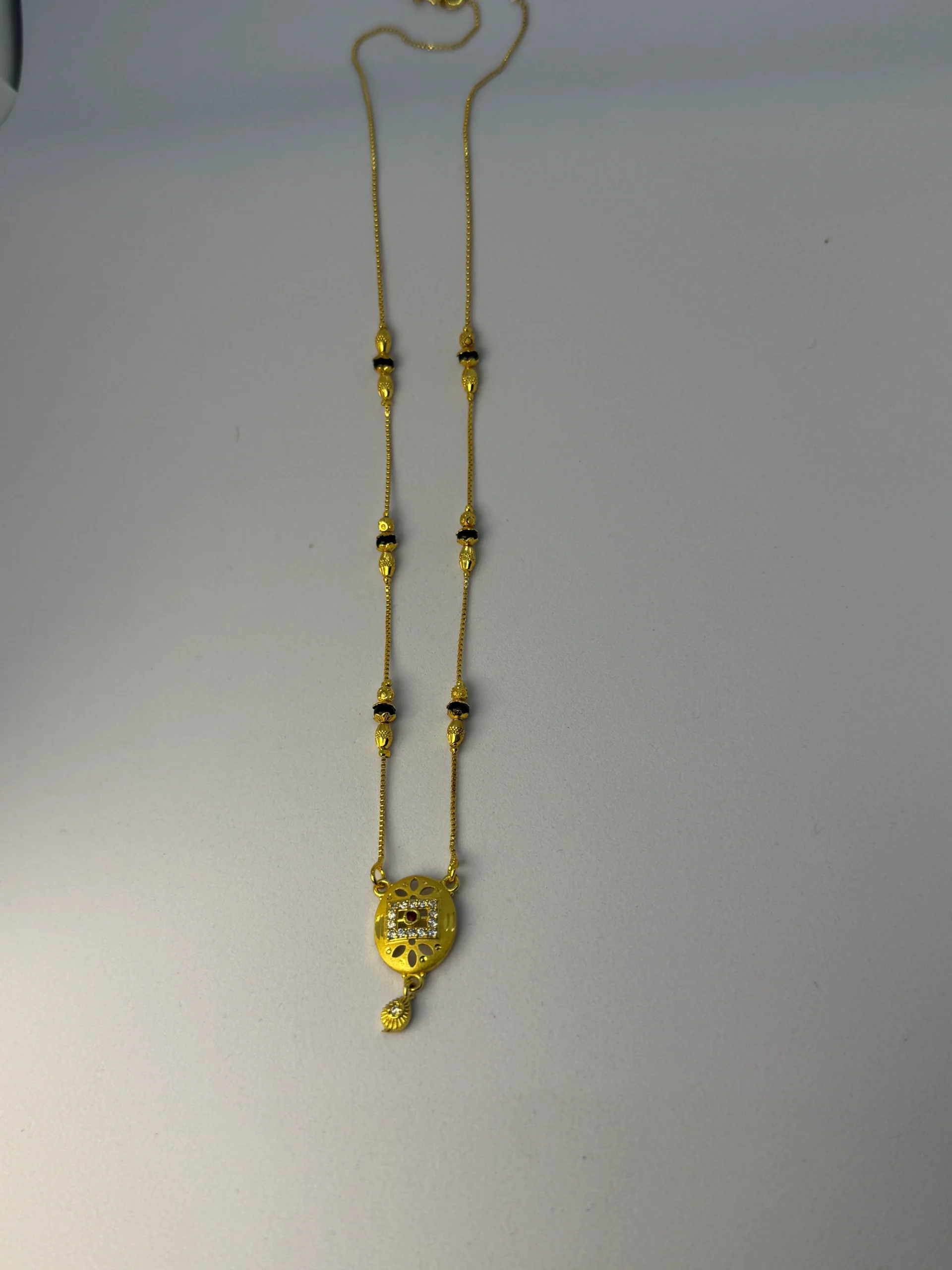 18 inch gold plated mangalsutra black beads luxealankar 18 inch gold plated mangalsutra black beads luxealankar