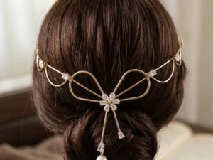 Butterfly Crystal Hair Crown Tiara with Premium Gold Finish – Elegant Bridal Hair Accessory by LuxeAlankar