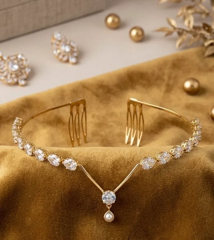crystal pearl drop bridal tiara hair crown crystal pearl drop bridal tiara hair crown