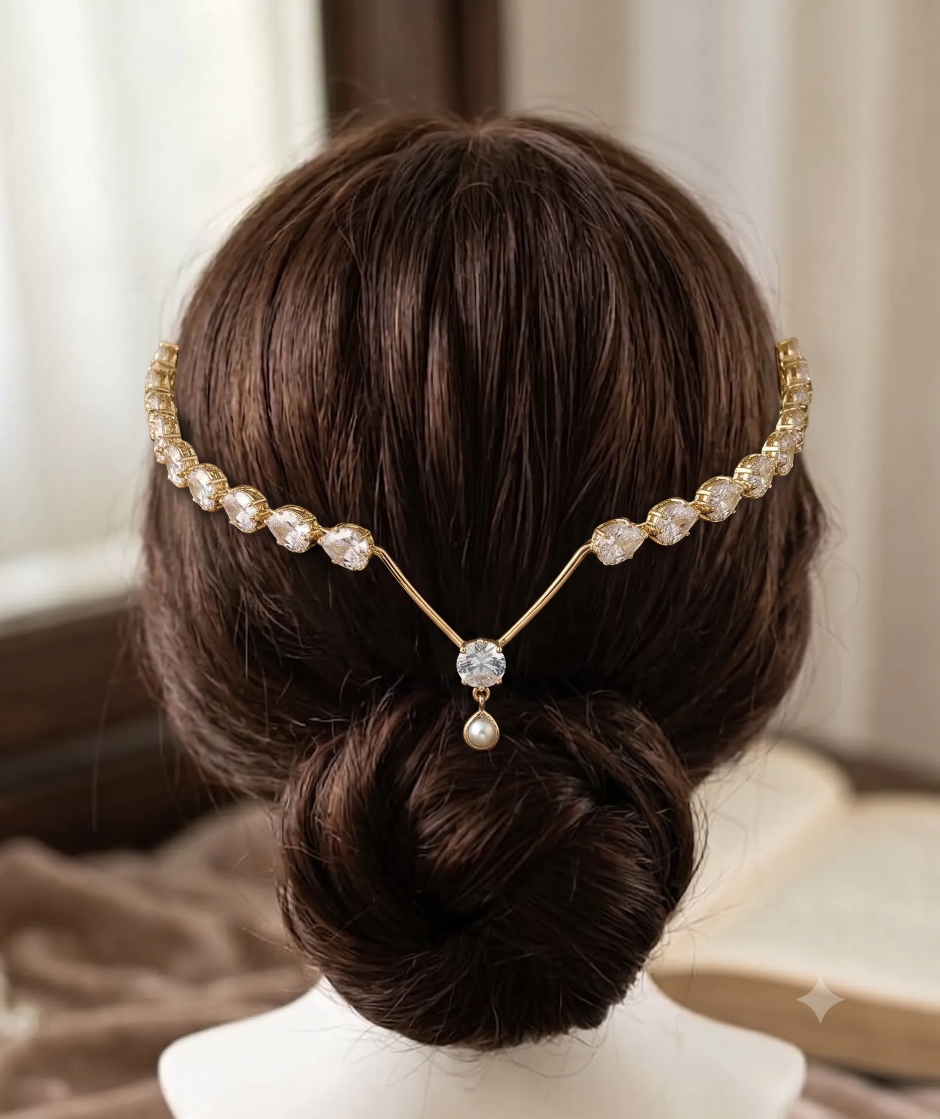 crystal pearl drop bridal tiara hair crown1 Crystal pearl drop bridal tiara hair crown